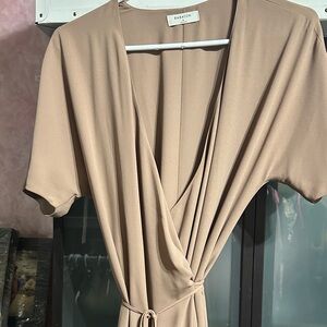 Babaton Beige V-Neck Dress